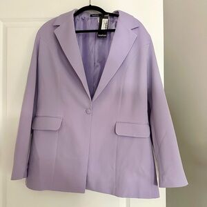 boohoo plus lilac straight leg pant suit- size 16! new with tags